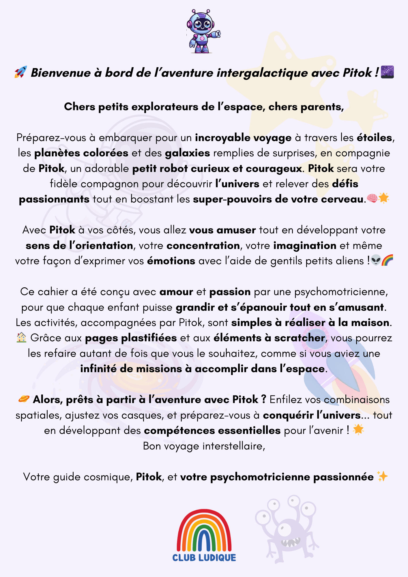 Livret Apprentissage Enfant - Mission Espace pour 8-10 ans