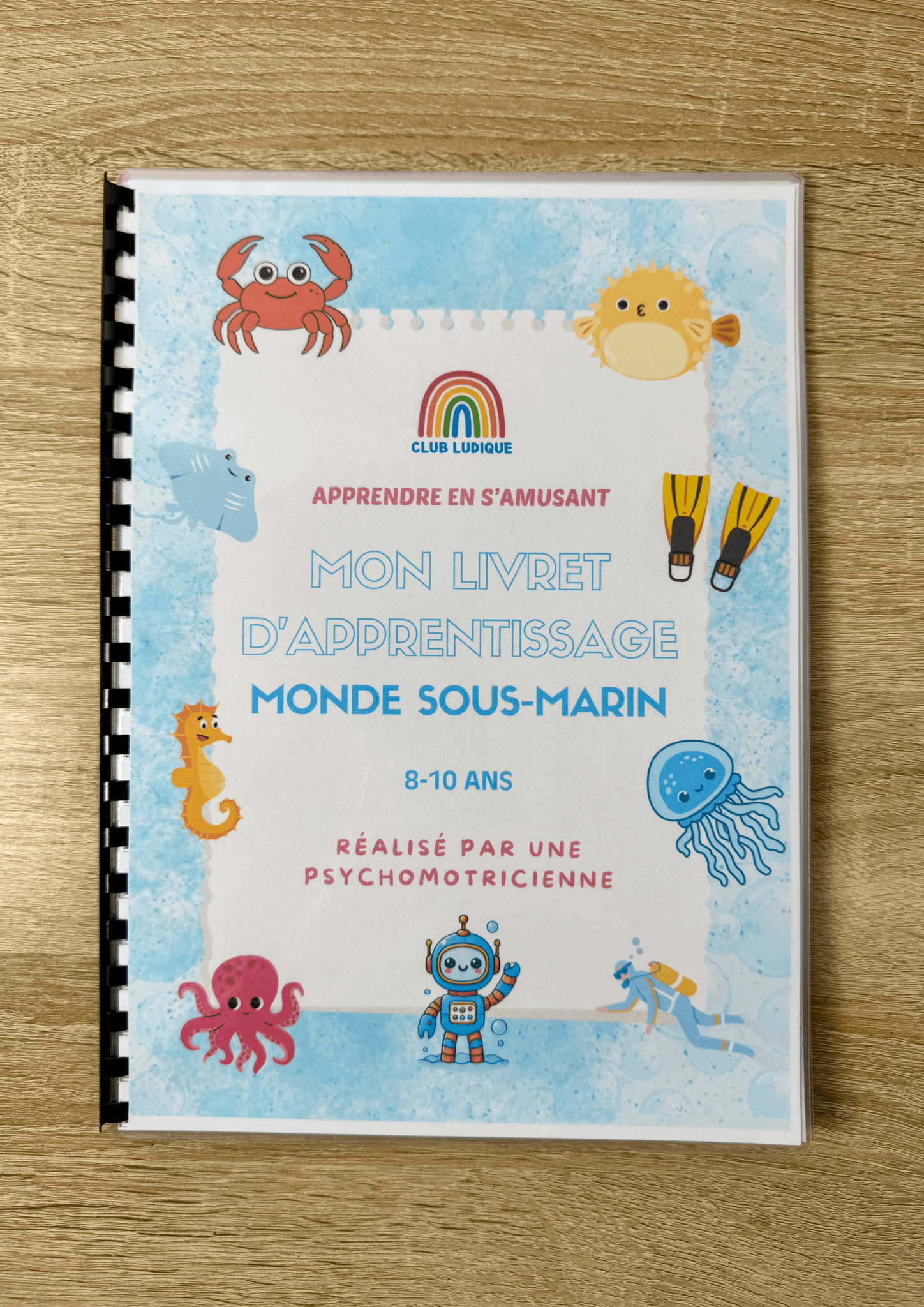 Livret Apprentissage Enfant (8 - 10 ans) - Exploration Sous - Marine 🐠 - Club Ludique